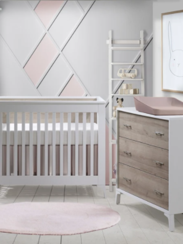 Metro Convertible Crib + 3 Drawer Dresser - White/Natural