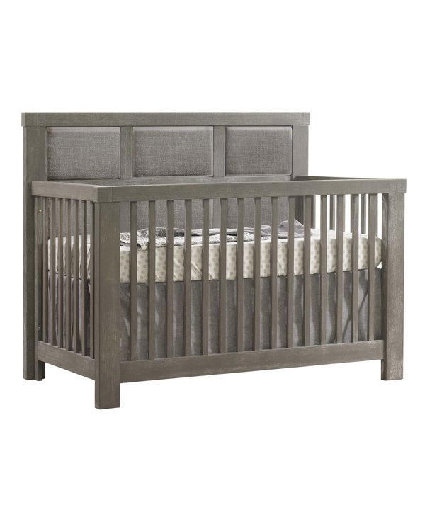 Natart Juvenile Rustico Convertible Crib w/ Upholstered Panels Hello Baby