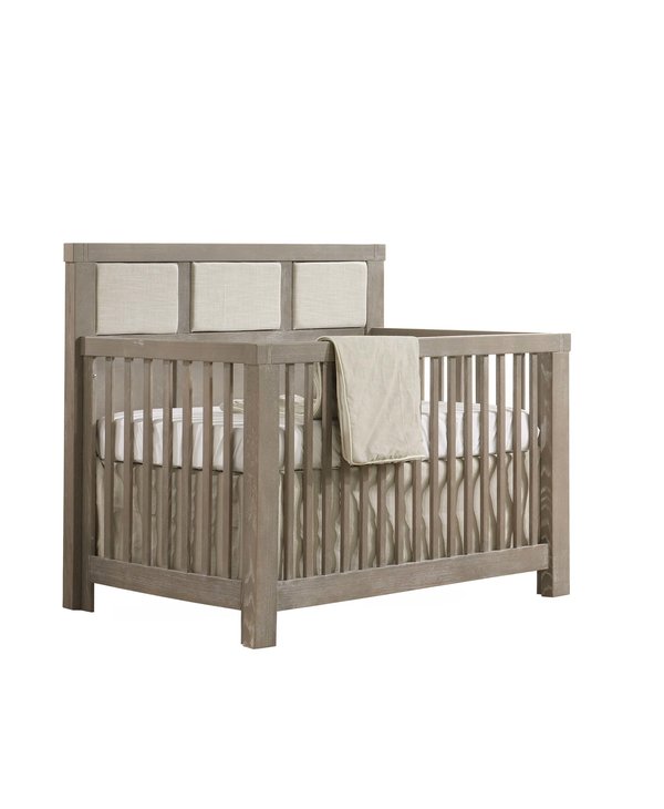 Natart Juvenile Rustico Convertible Crib w/ Upholstered Panels Hello Baby