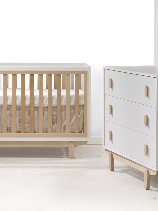 Tate Convertible Crib + 3 Drawer Dresser - White/Natural