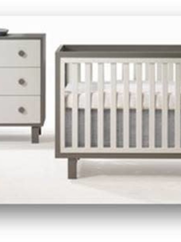Bjorn Convertible Crib + 3 Drawer Dresser - Taupe/Latte