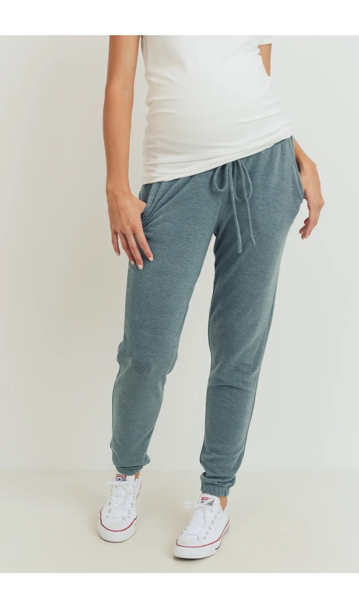 Maternity Brushed Terry Teal Sweatpant