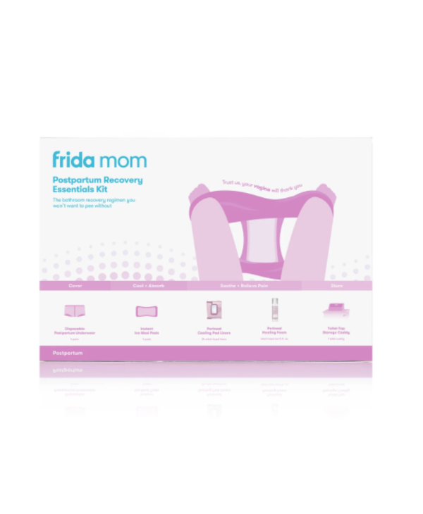 Opening and comparing the Frida Mom Postpartum recovery essential kit