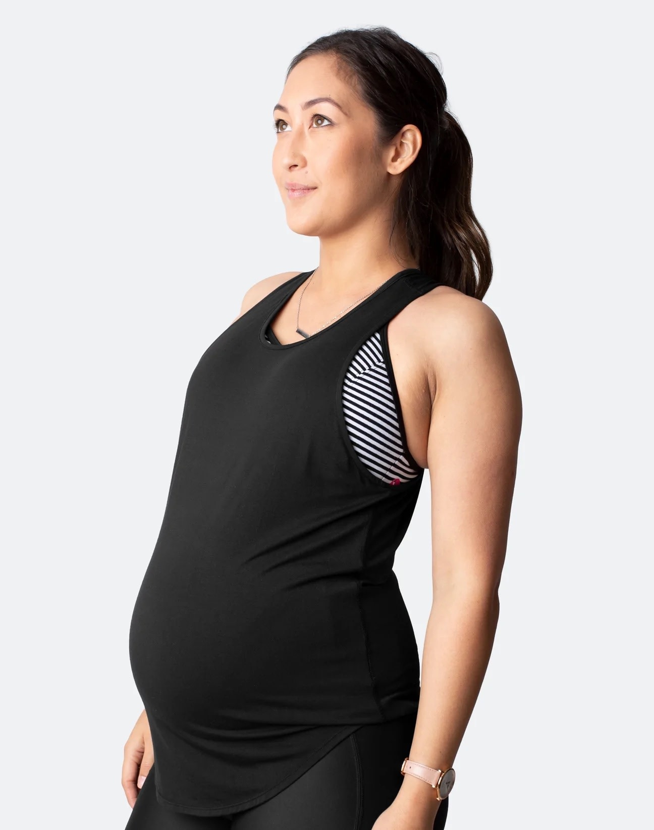 Breastfeeding Rise Up Tank - Black