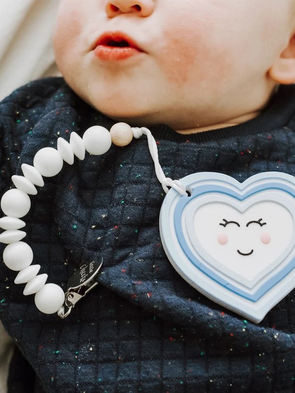 Little Cheeks Heart Teether & Clip