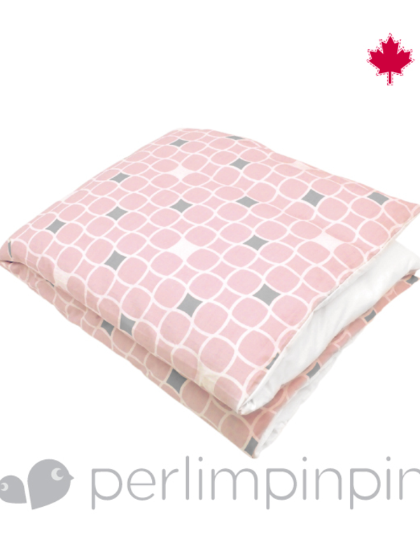 Perlimpinpin Perlimpinpin Pink Tile Bed Skirt and Duvet Cover Bundle