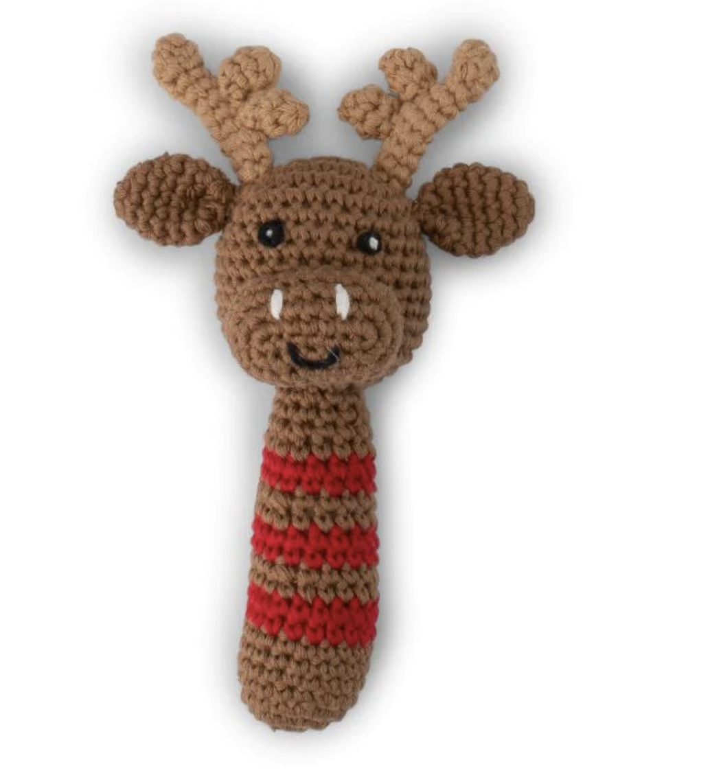 Marty Moose Crochet Rattle