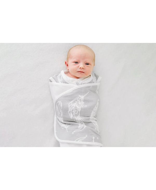 Nest Designs 0.5 Tog Bamboo Jersey Swaddle Sleep Bag 0-6M - Feather Grey