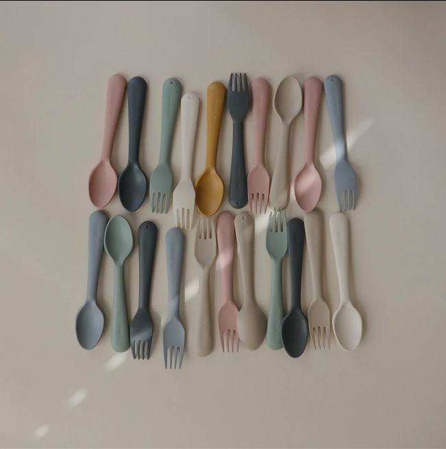 Mushie Silicone Fork and Spoon Set