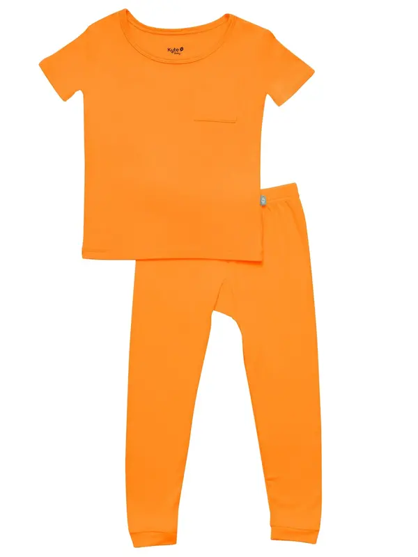 Kyte Short Sleeve/Pants Pajama Set - Tangerine