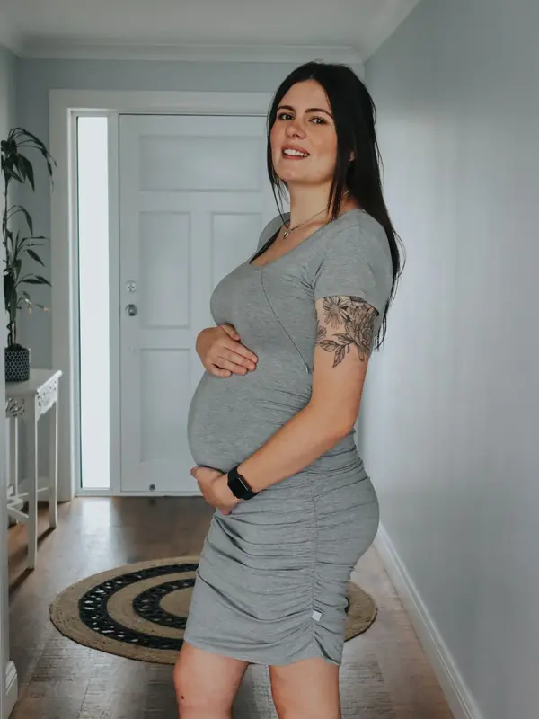 Maternity & Nursing Sadie Dress - Grey Marle