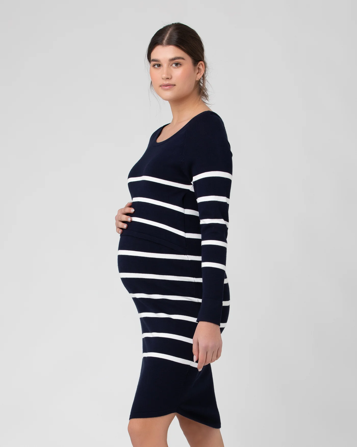 Sam Stripe Maternity/Nursing Dress - Hello Baby