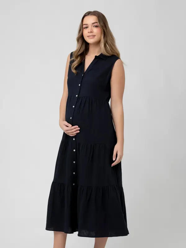 Navy Tracy Tiered Dress