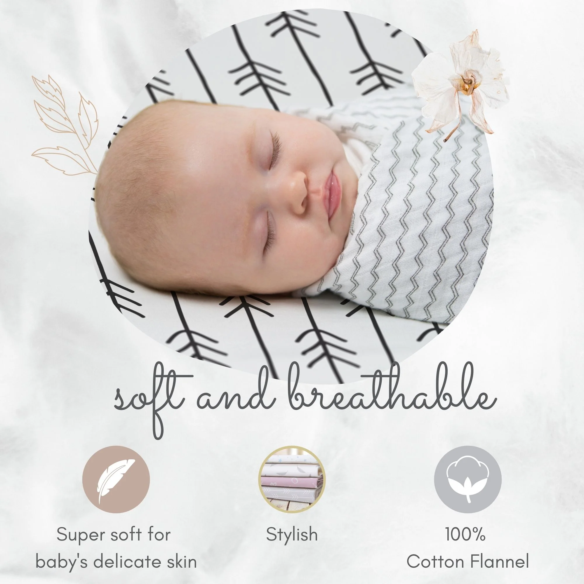 Kushies Cotton Flannel Crib Sheet