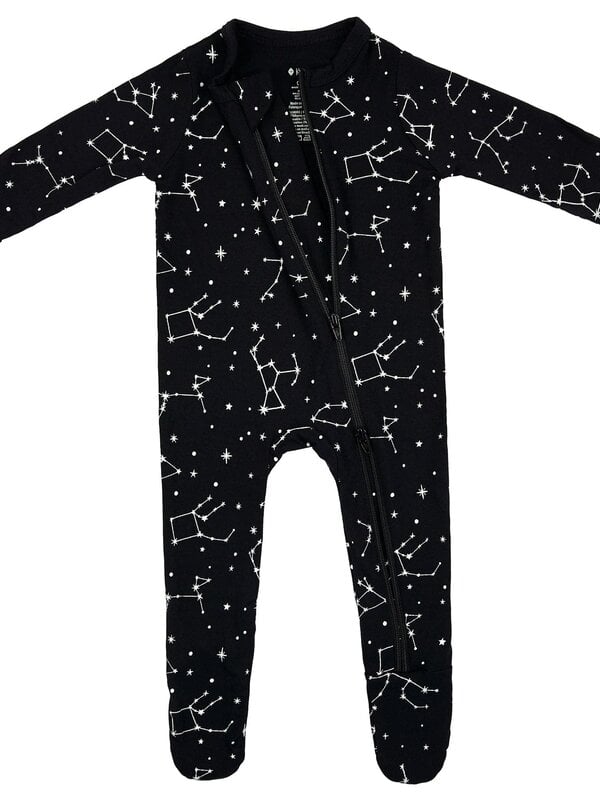 Kyte Zippered Footie - Midnight Constellation