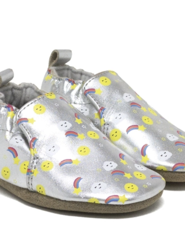 Robeez Robeez Sun, Rainbows + Clouds Soft Soles - Size 18-24 months