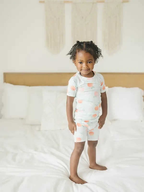 Loulou Lollipop Loulou Lollipop Short Pajama Set - Peaches