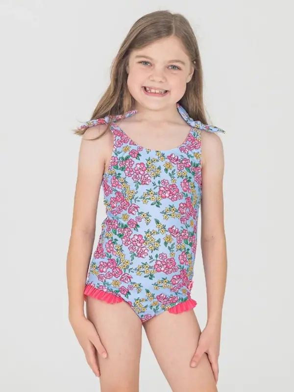 RuffleButts RuffleButts Cheerful Blossoms One Piece Bathing Suit