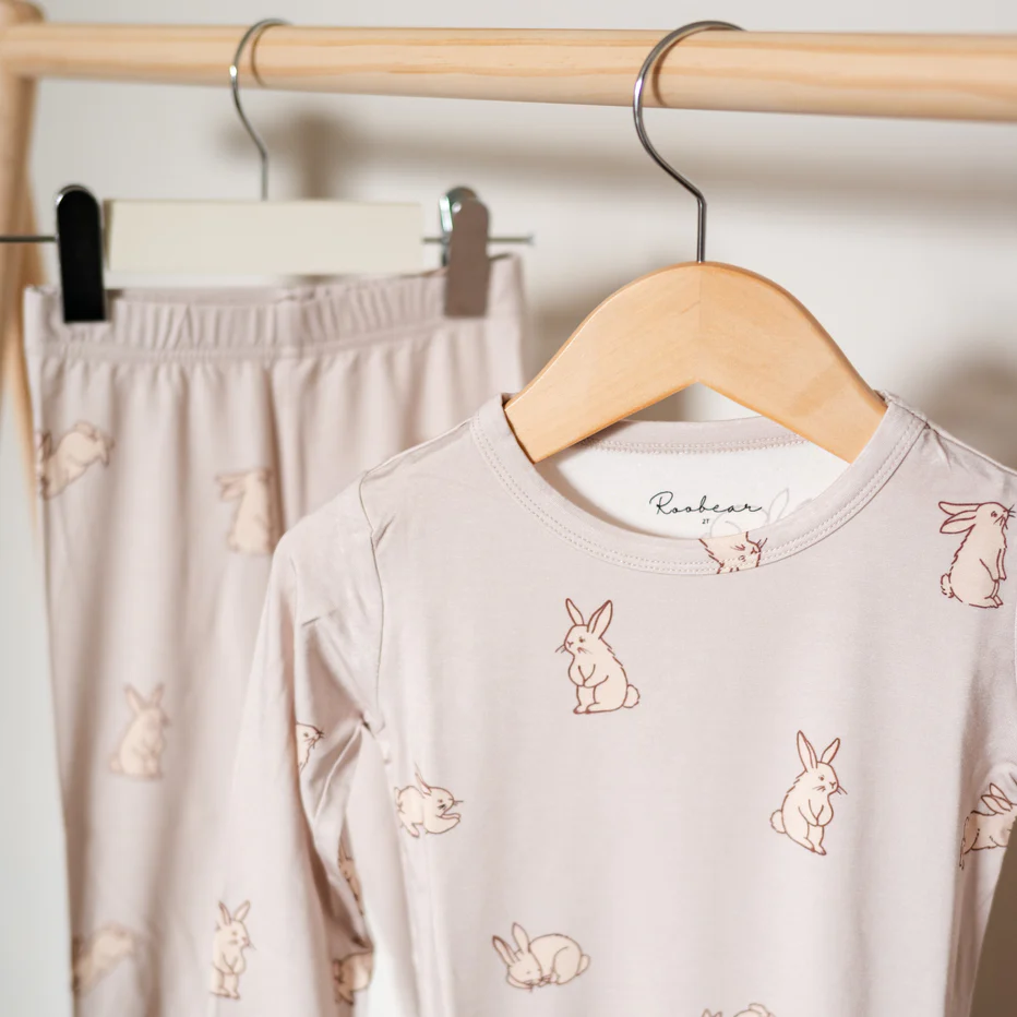 Roobear Bamboo Two-Piece Pajamas - Bunnies