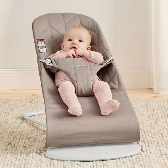 Baby Bjorn Bouncer Bliss -  Sand Grey Petal Quilt Cotton