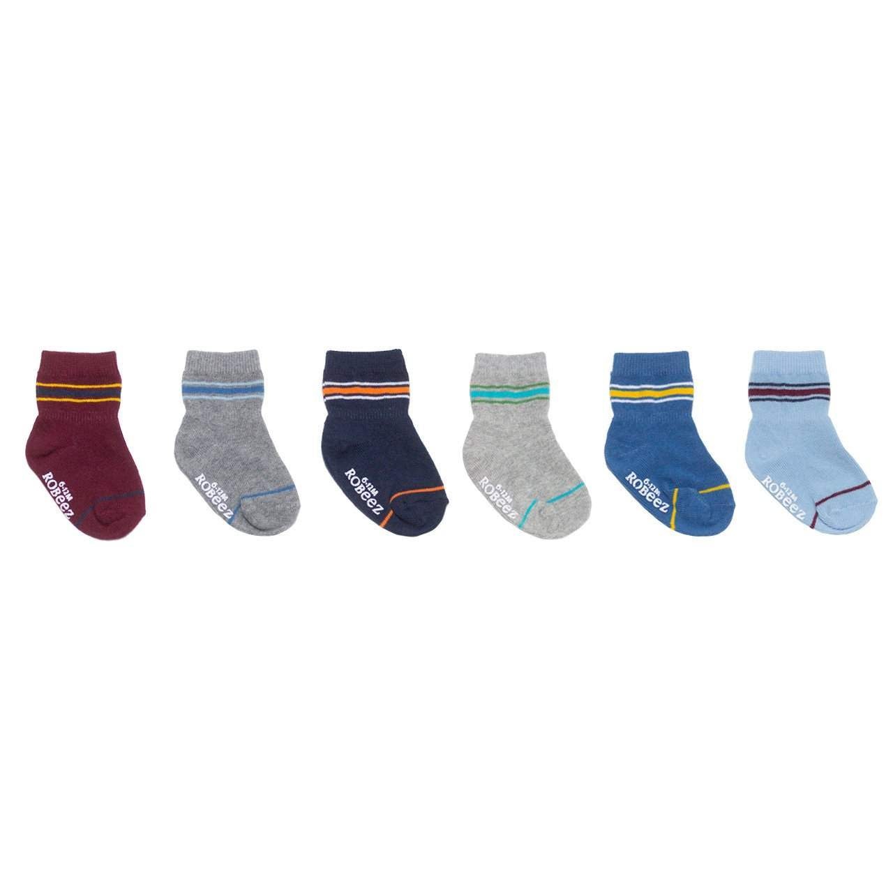 Robeez 6pk Socks - Varsity Stripe