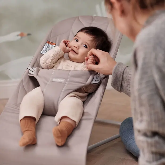 Bliss Bouncer -  Sand Grey Petal Quilt