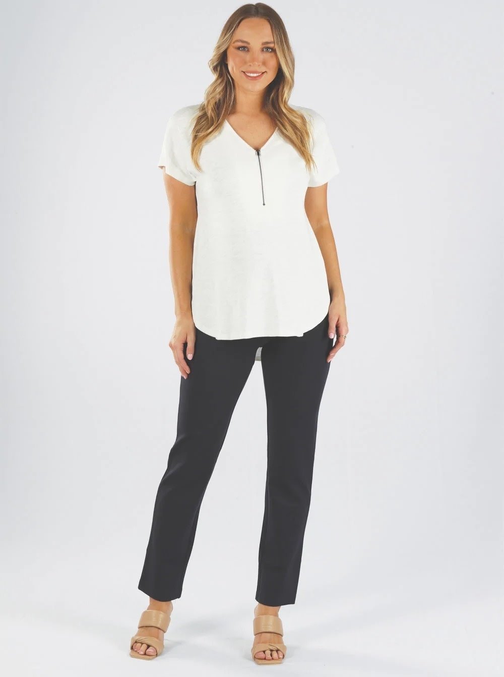 Straight Cut Ponti Maternity Pants - S