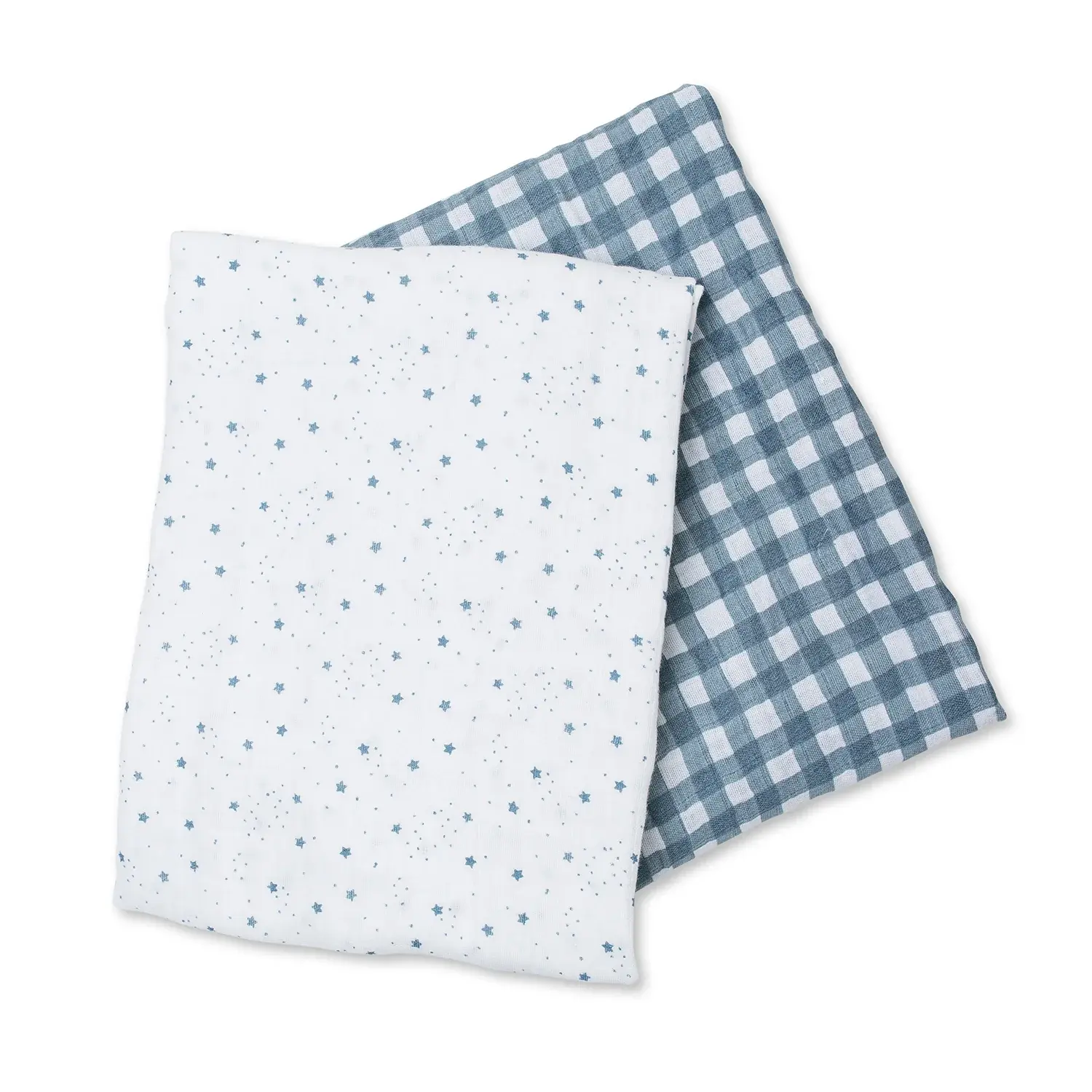 Lulujo 2pk Muslin Swaddle - Stars + Gingham