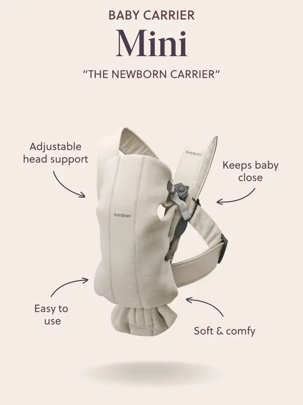 Baby Bjorn Baby Bjorn Carrier Mini -  Light Beige (3D Jersey)