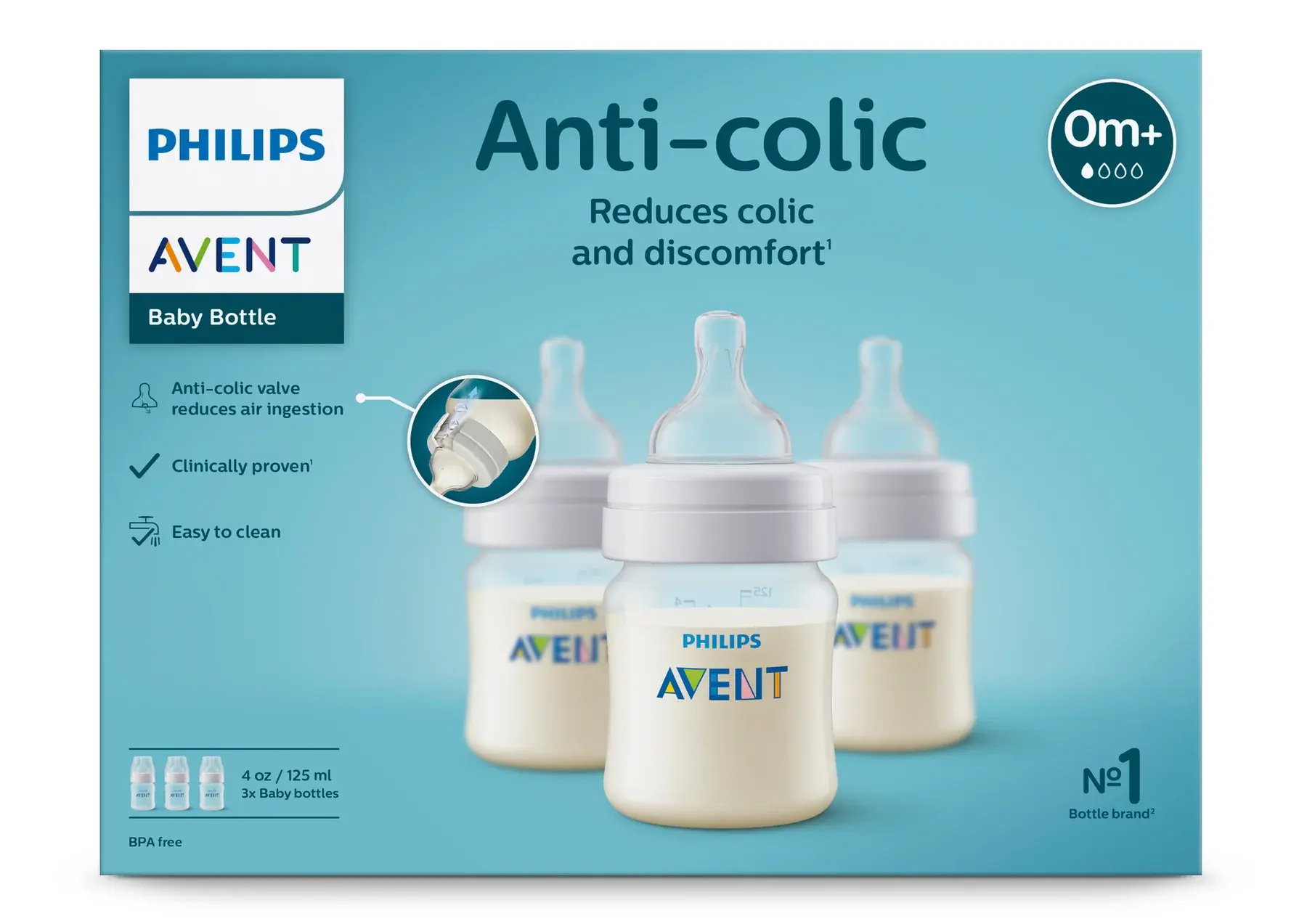 Philips Avent Anti Colic Bottle 4oz - 3pk
