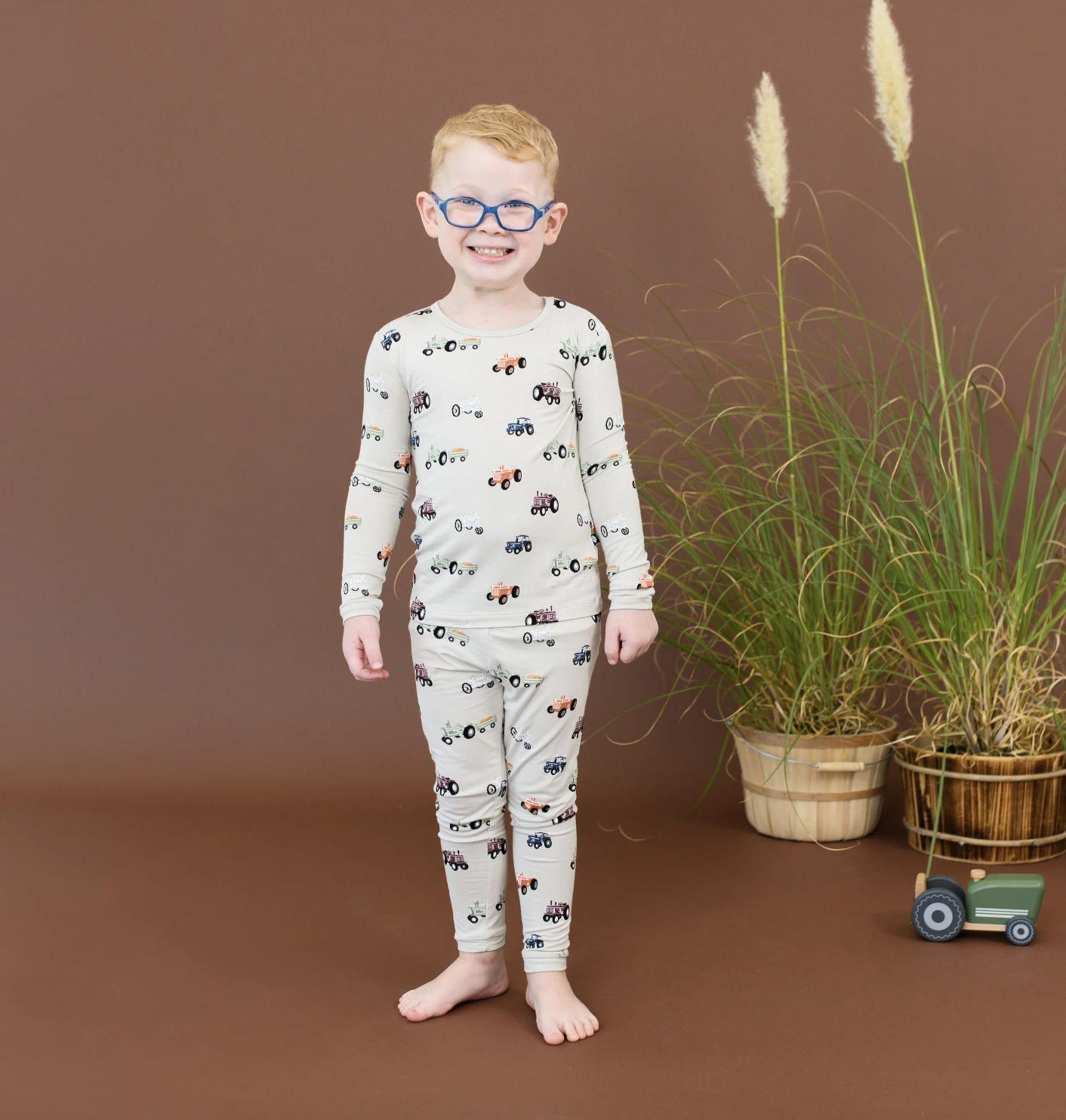 Kyte Long Sleeve Pajama Set Tractor
