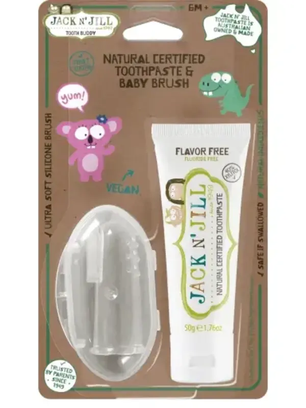 Jack n Jill Jack N' Jill Tooth Buddy + Flavour Free Toothpaste