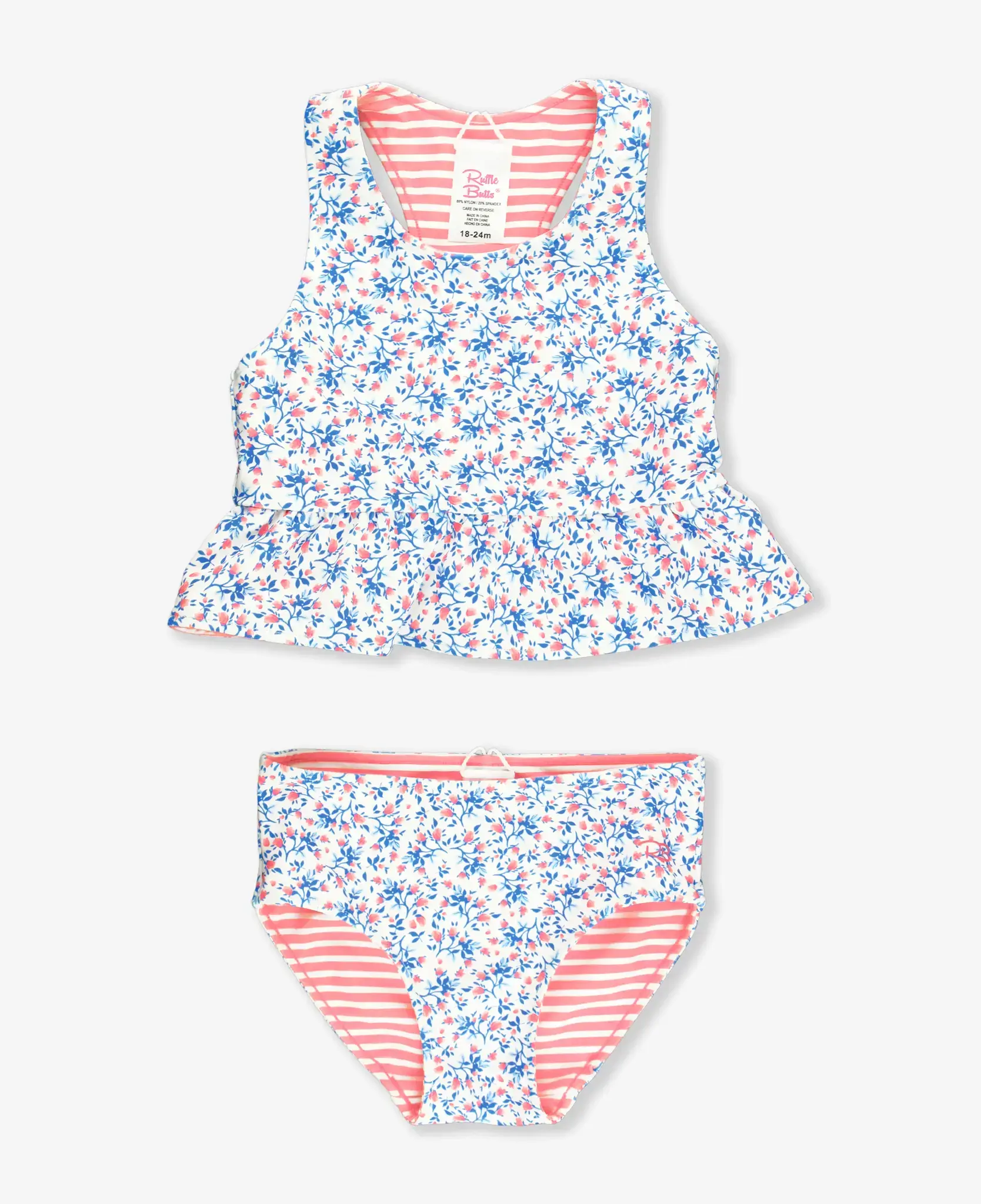 RuffleButts Cottage Tea Time Reversible Tankini