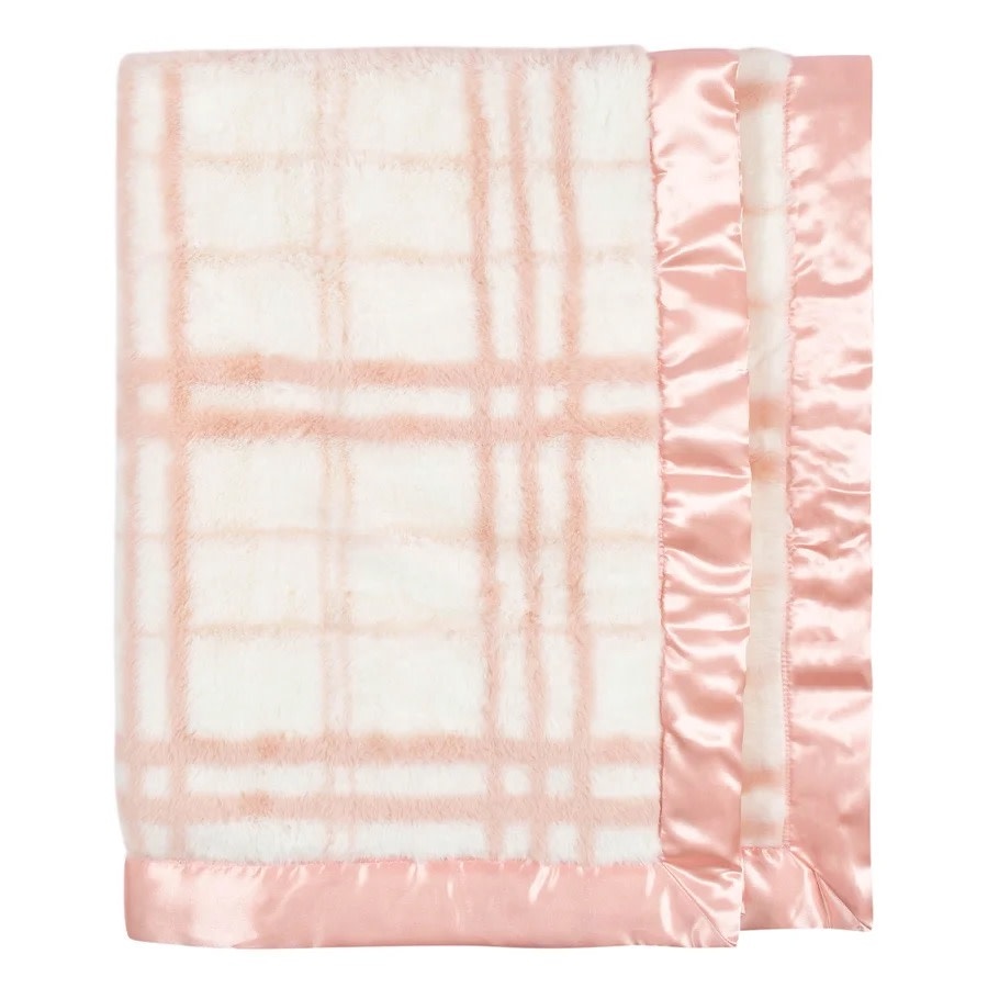 Just Born Plush Plaid Baby Blanket