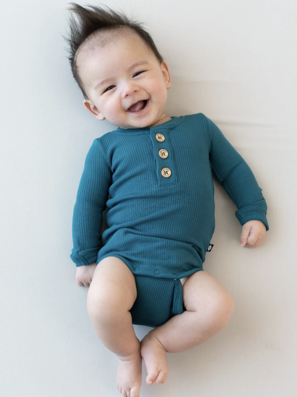Rib LS Henley Bodysuit - Loch