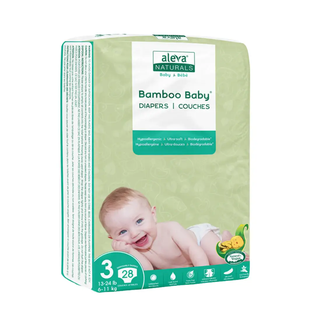 Bamboo Baby Diapers - Size 3 (13-24lbs)