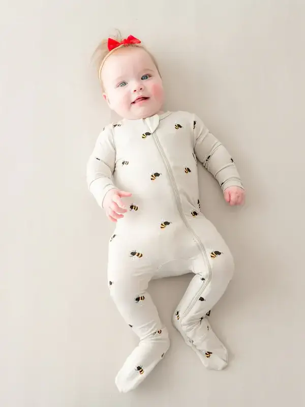 Kyte Zipper Footie - Bee Mine