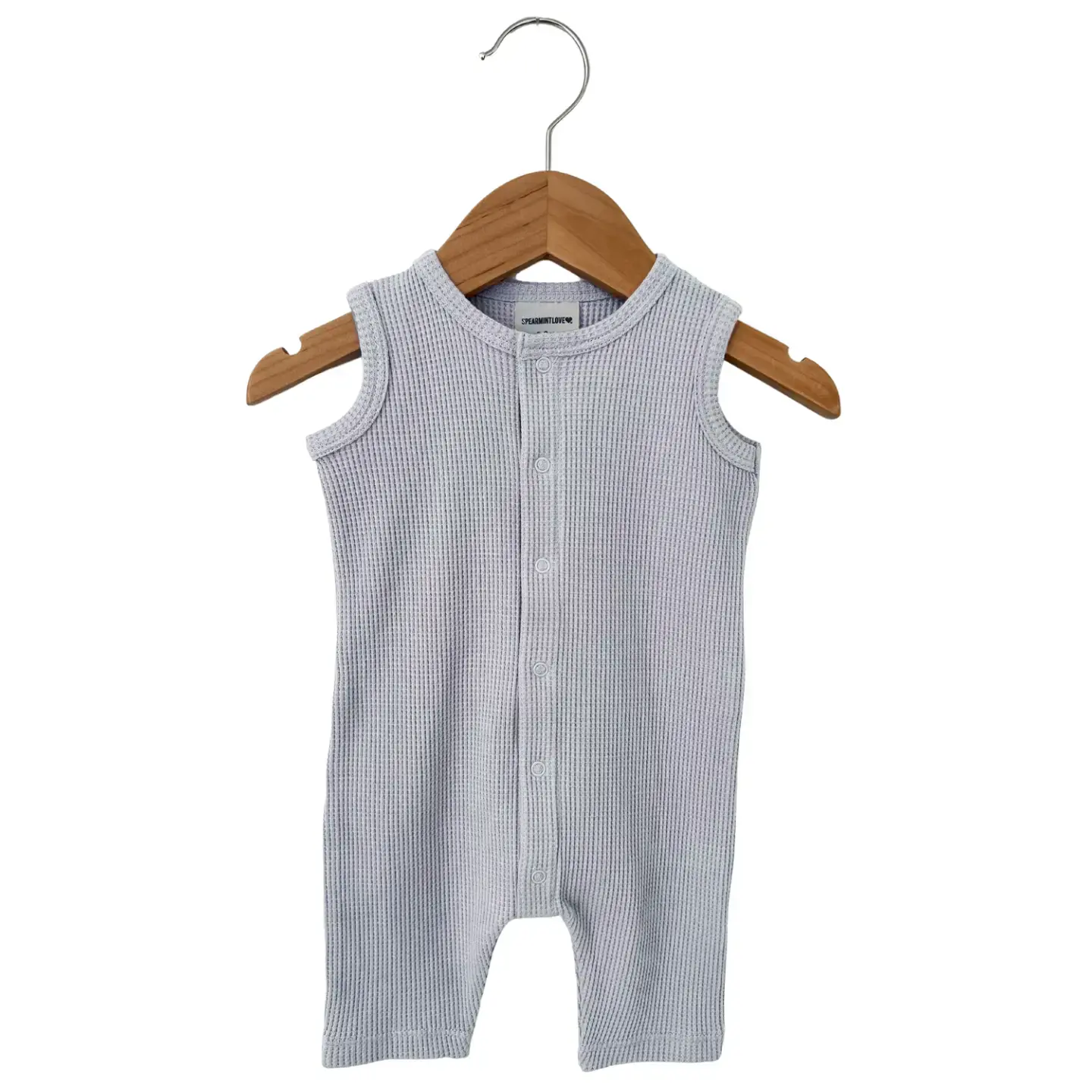 Waffle Easy Romper - Silver