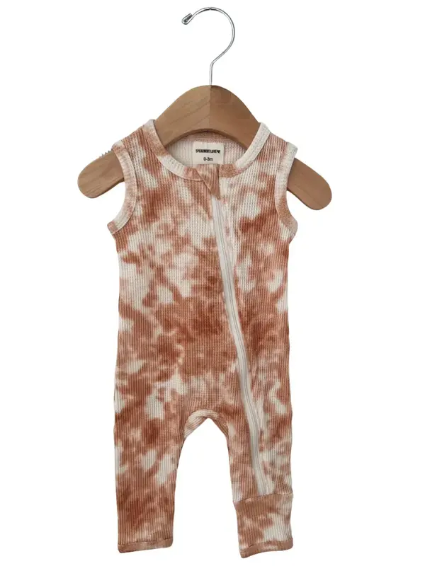 SpearmintLOVE Waffle Sleeveless Romper - Spice Tie Dye