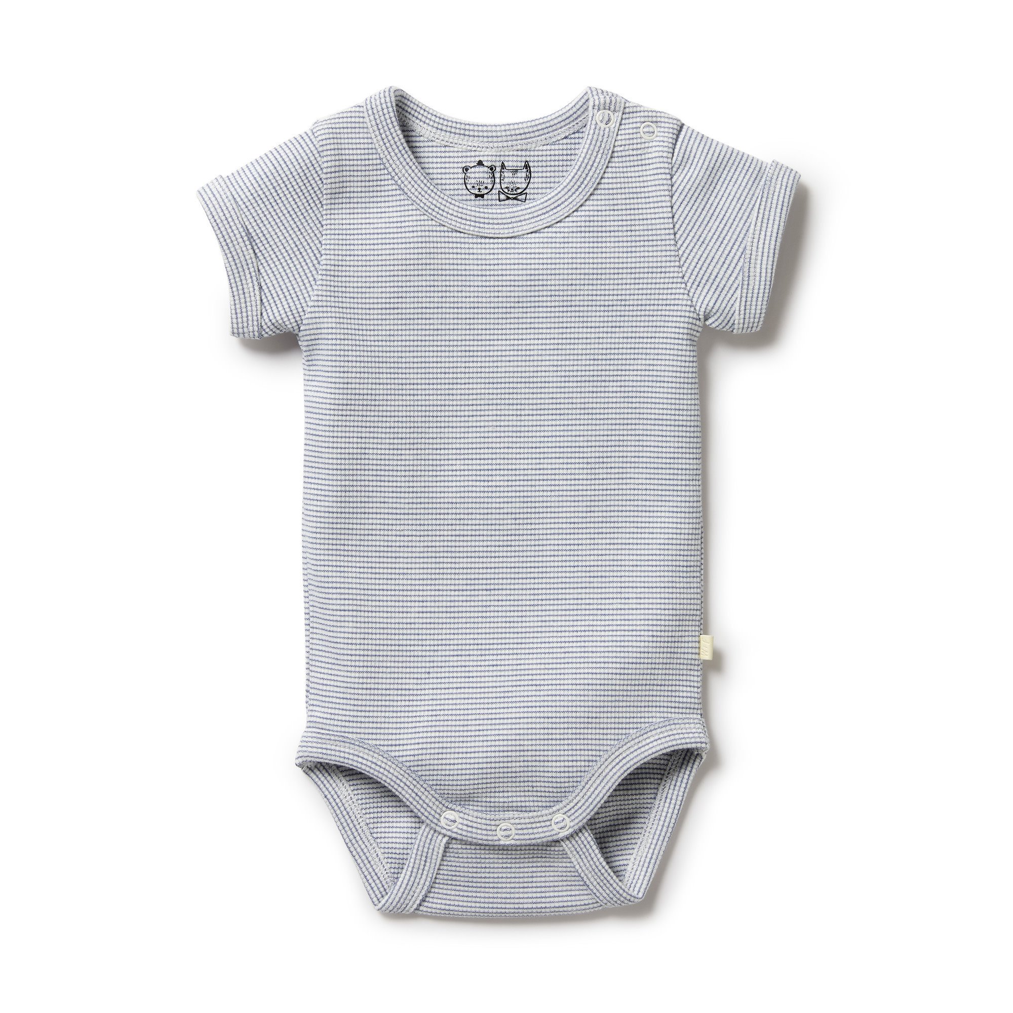 Stripe Rib Bodysuit - Rain Drop