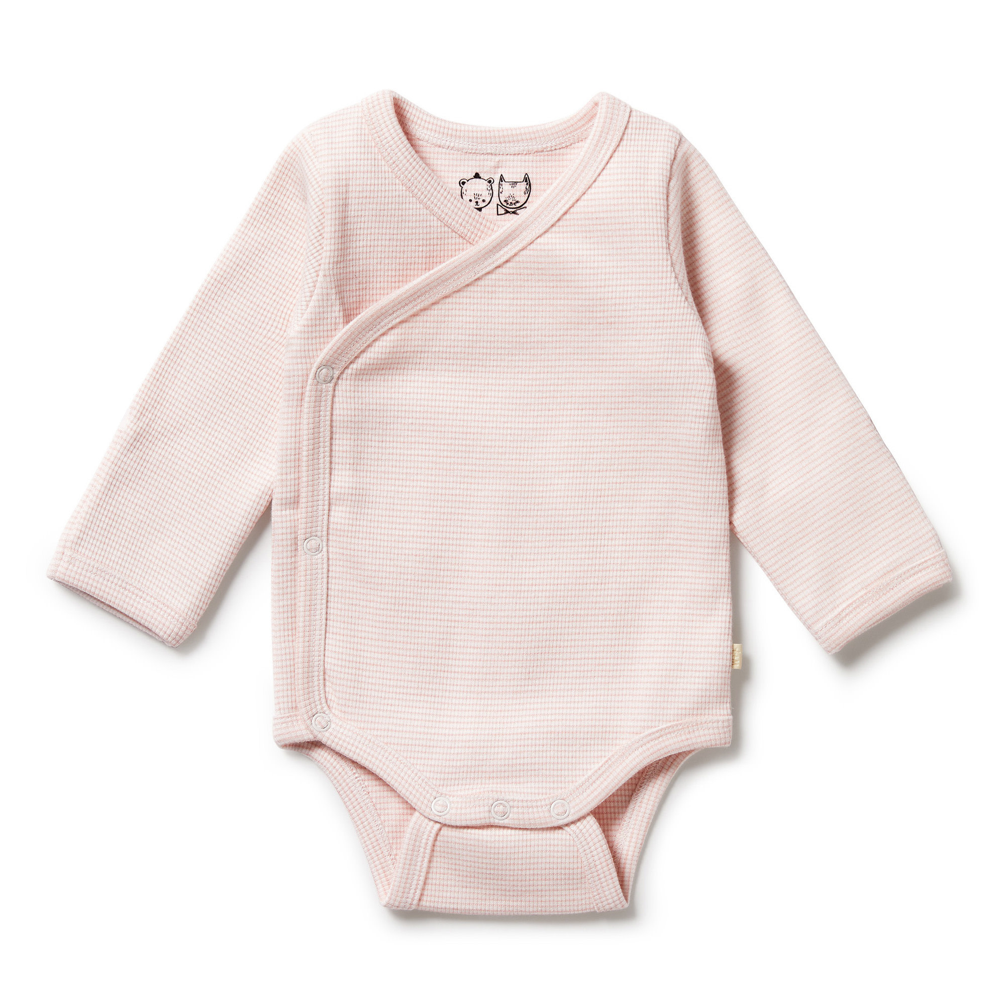 Stripe Rib Kimono Bodysuit - Cantaloupe