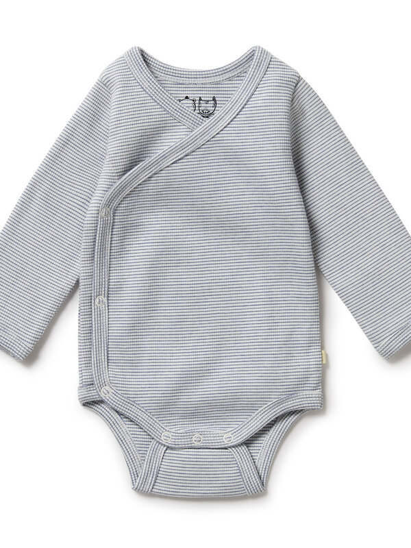 Wilson + Frenchy Stripe Rib Kimono Bodysuit - Rain Drop