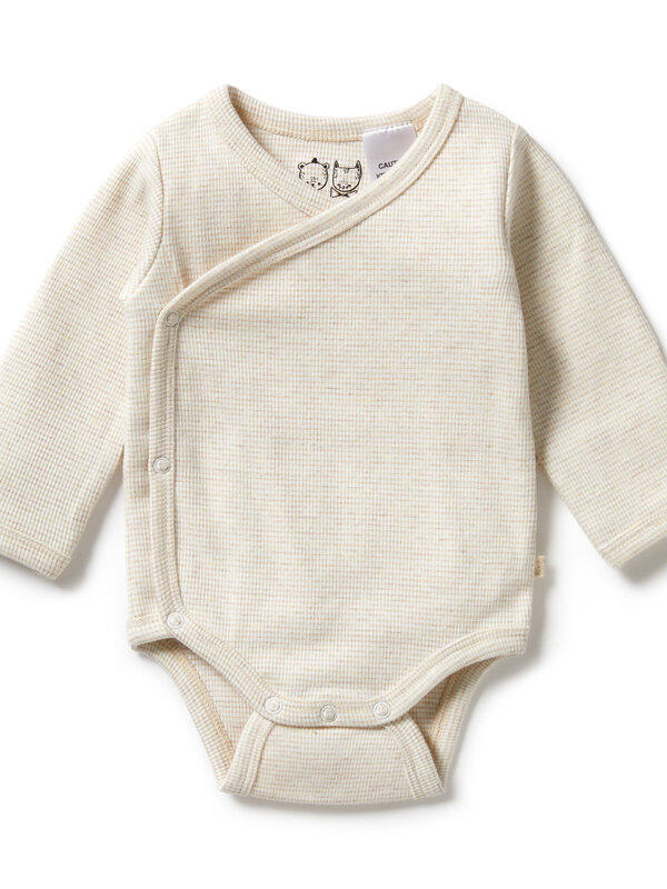 Wilson + Frenchy Stripe Rib Kimono Bodysuit - Oatmeal