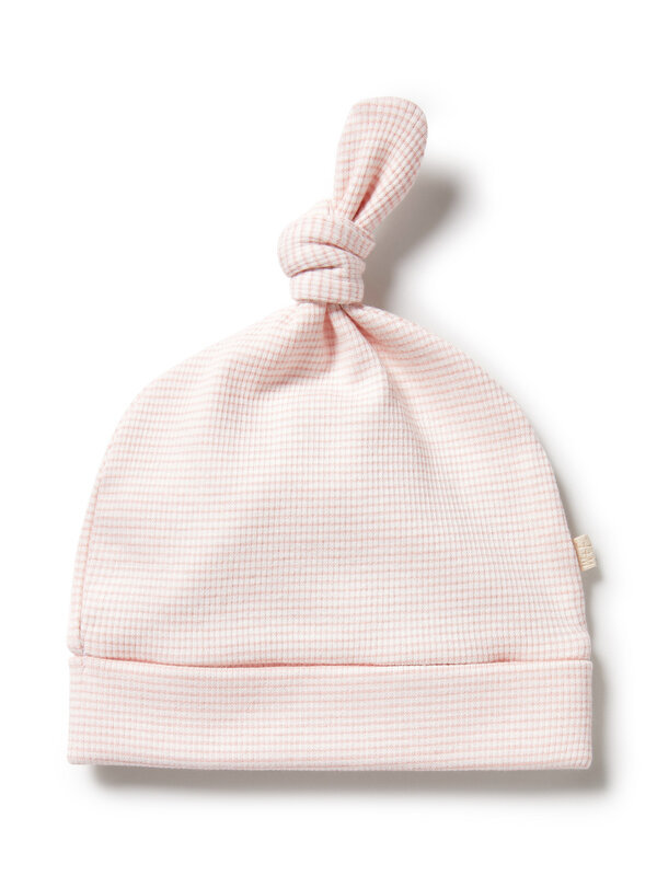Wilson + Frenchy Stripe Rib Knot Hat - Cantaloupe