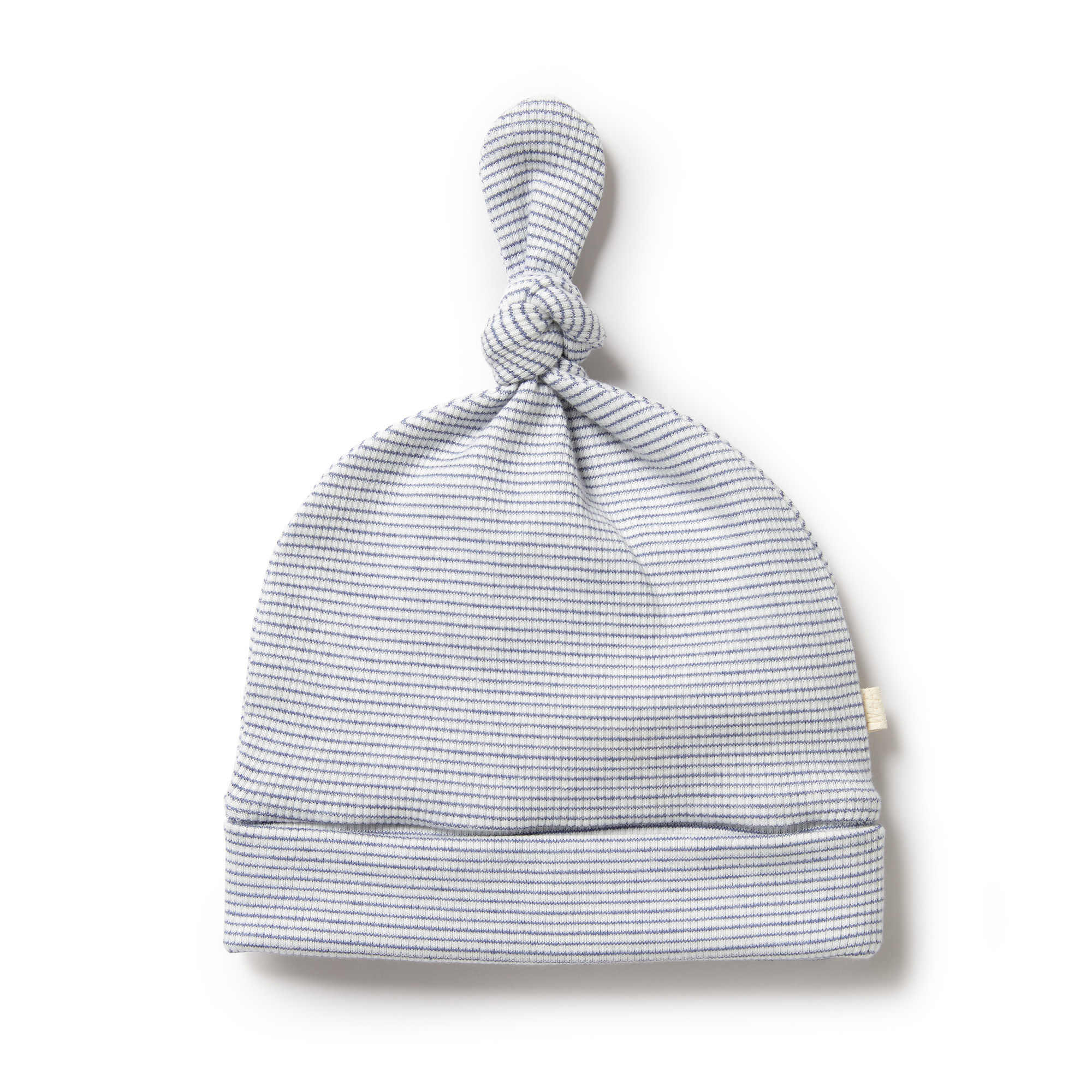 Stripe Rib Knot Hat - Rain Drop