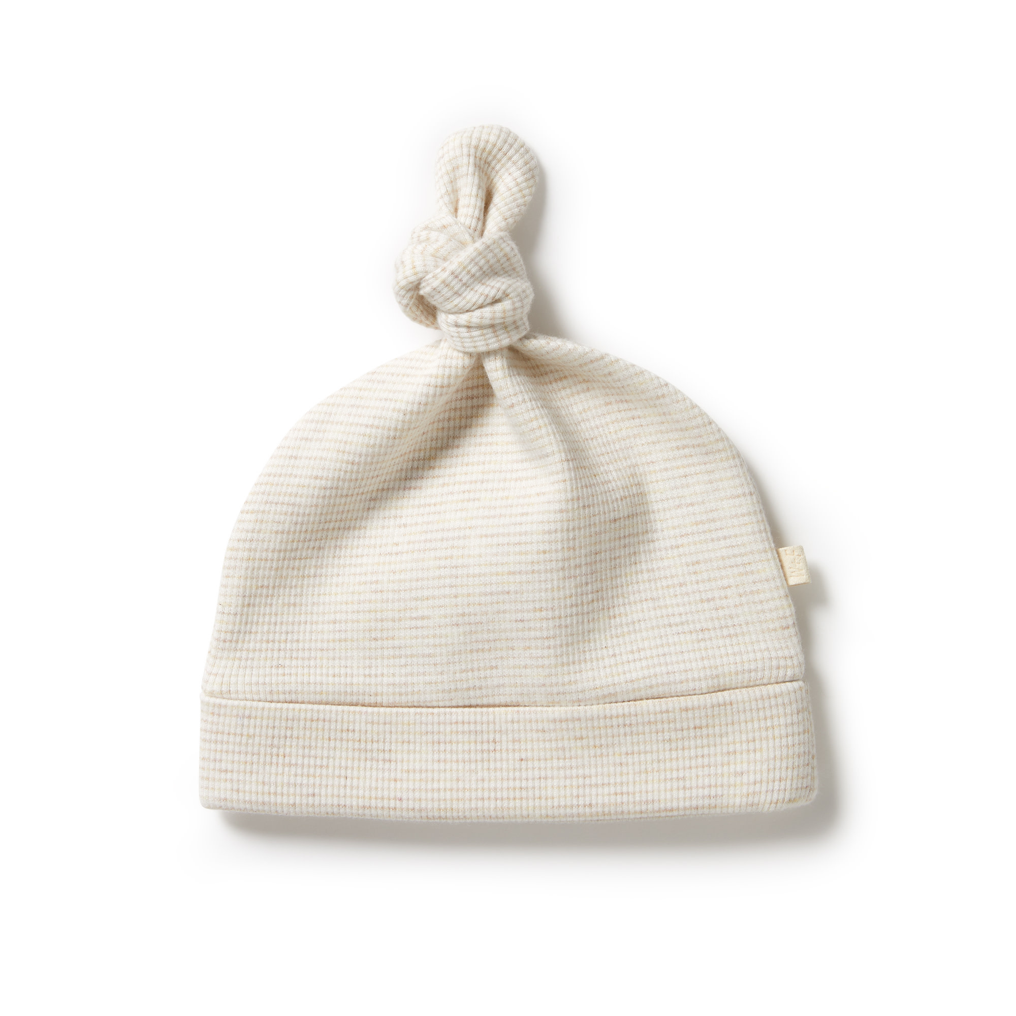 Stripe Rib Knot Hat - Oatmeal