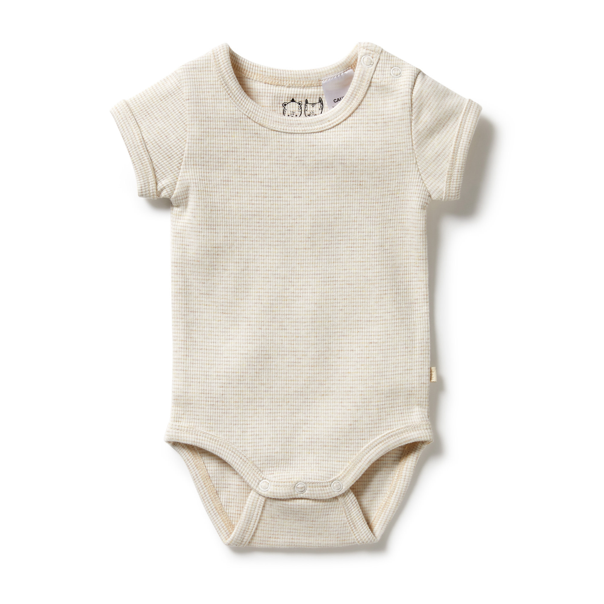 Stripe Rib Bodysuit - Oatmeal