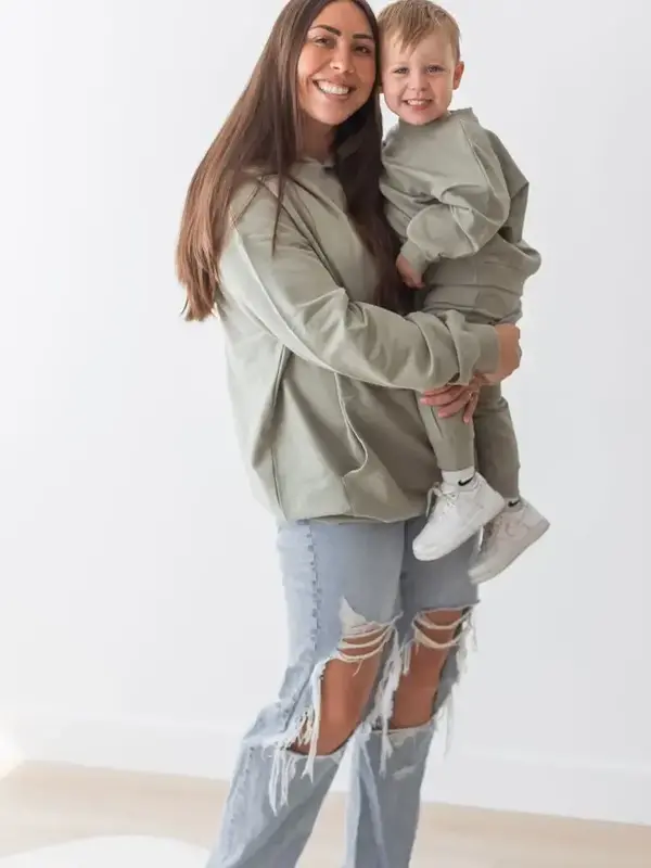 Mila + Co. Sweatshirt + Jogger Set - Basil