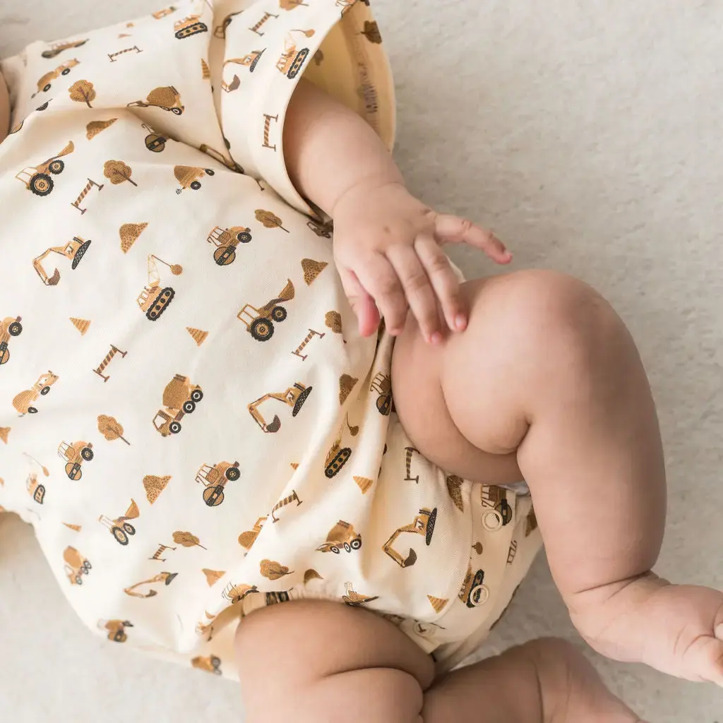 Short Sleeve Bubble Romper - Construction