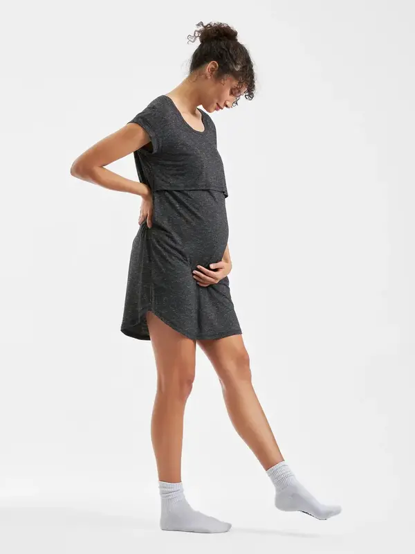 Dreamy Lounge Nursing Dress - Granite